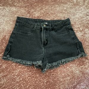 Black jean shorts from 5 below